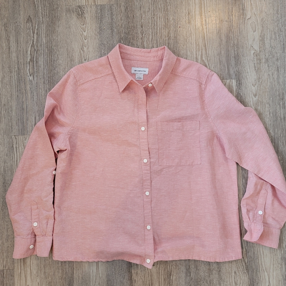 Liz Claiborne Linen blend Button-down